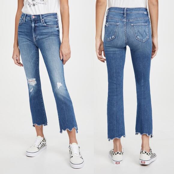 Mother Superior The Insider Ankle Chew Straight Leg Distressed Jeans Size 25